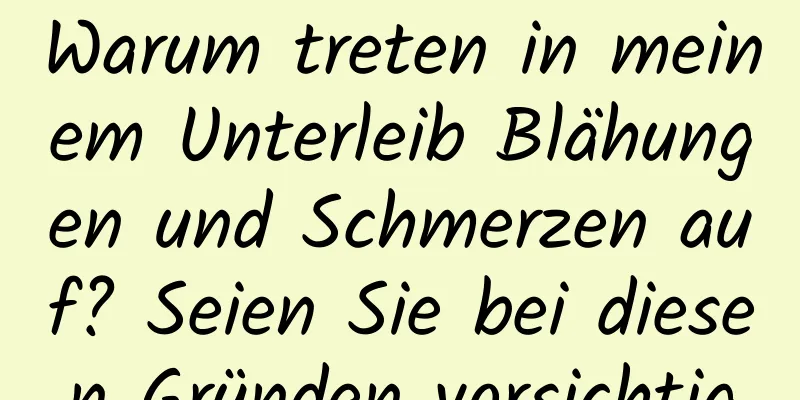 Warum treten in meinem Unterleib Blähungen und Schmerzen auf? Seien Sie bei diesen Gründen vorsichtig