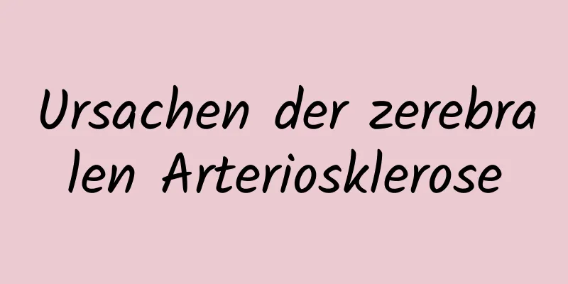 Ursachen der zerebralen Arteriosklerose