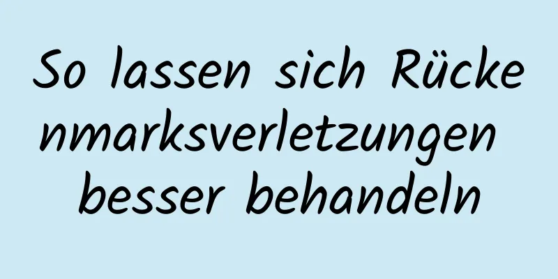 So lassen sich Rückenmarksverletzungen besser behandeln