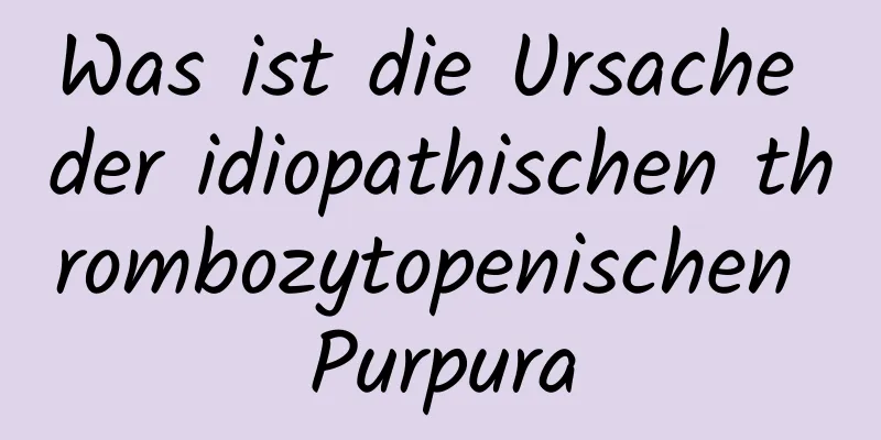Was ist die Ursache der idiopathischen thrombozytopenischen Purpura