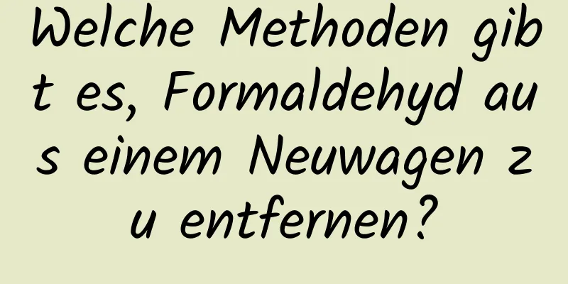 Welche Methoden gibt es, Formaldehyd aus einem Neuwagen zu entfernen?