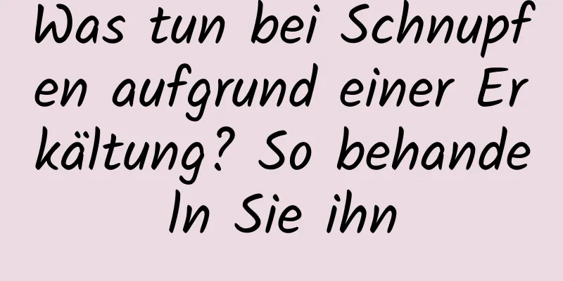 Was tun bei Schnupfen aufgrund einer Erkältung? So behandeln Sie ihn