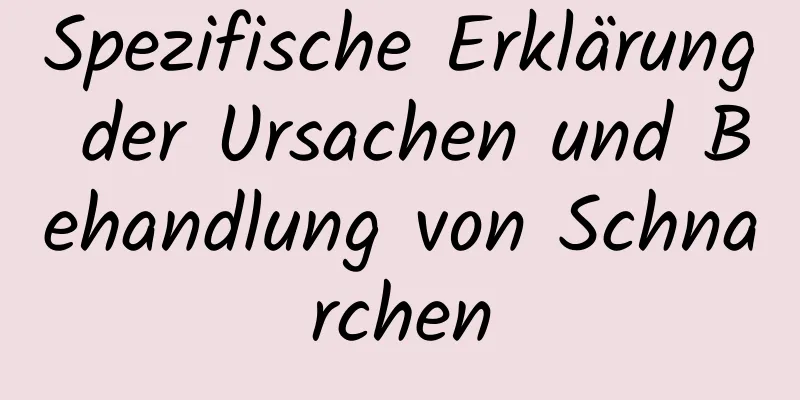 Spezifische Erklärung der Ursachen und Behandlung von Schnarchen
