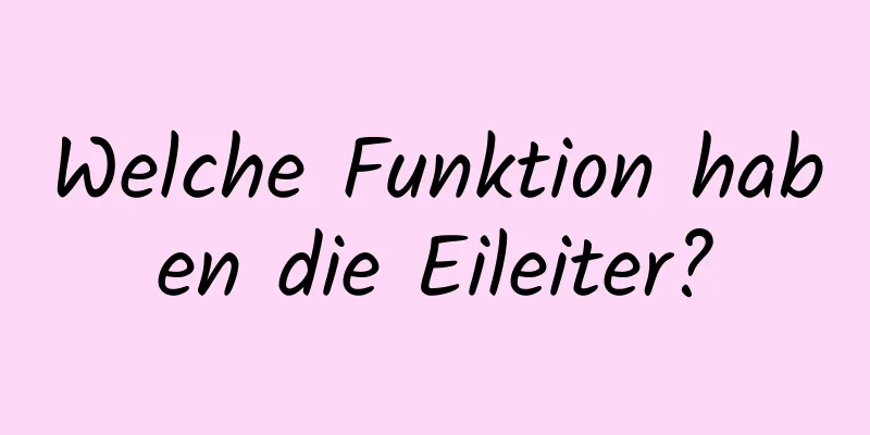 Welche Funktion haben die Eileiter?