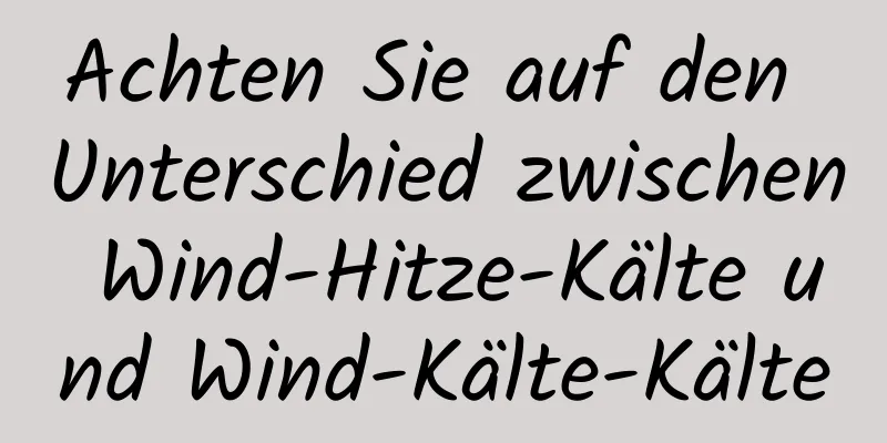 Achten Sie auf den Unterschied zwischen Wind-Hitze-Kälte und Wind-Kälte-Kälte
