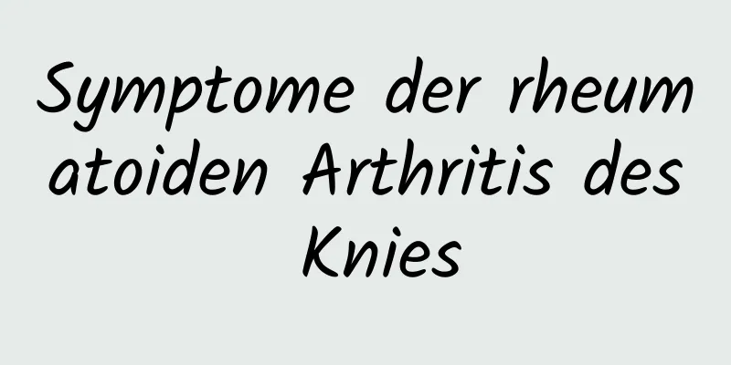 Symptome der rheumatoiden Arthritis des Knies