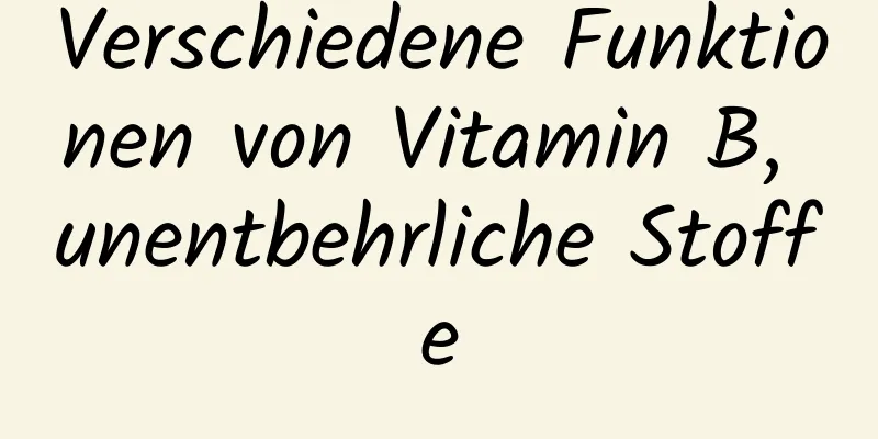 Verschiedene Funktionen von Vitamin B, unentbehrliche Stoffe
