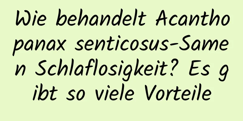 Wie behandelt Acanthopanax senticosus-Samen Schlaflosigkeit? Es gibt so viele Vorteile