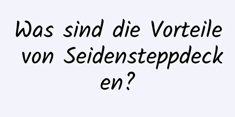 Was sind die Vorteile von Seidensteppdecken?