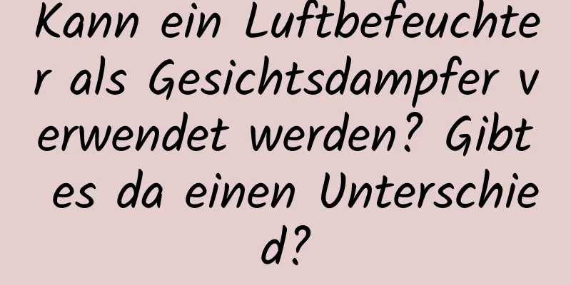 Kann ein Luftbefeuchter als Gesichtsdampfer verwendet werden? Gibt es da einen Unterschied?