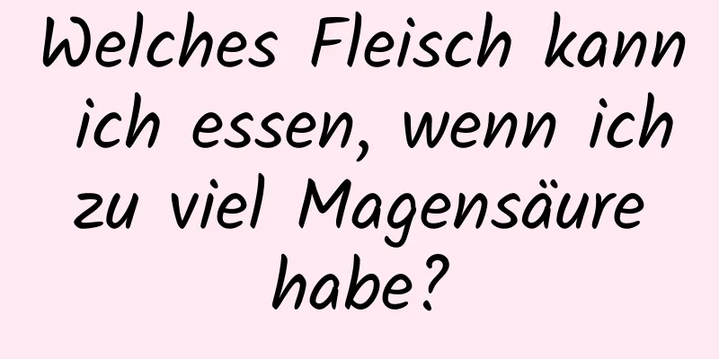 Welches Fleisch kann ich essen, wenn ich zu viel Magensäure habe?