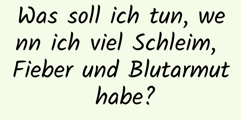 Was soll ich tun, wenn ich viel Schleim, Fieber und Blutarmut habe?