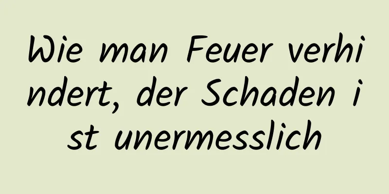 Wie man Feuer verhindert, der Schaden ist unermesslich