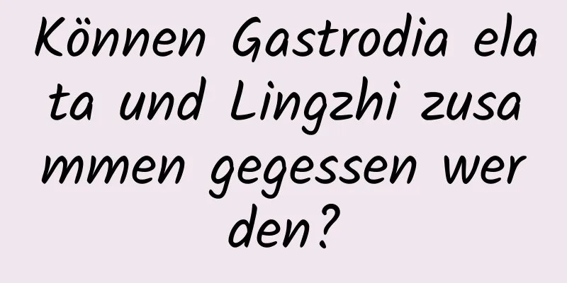 Können Gastrodia elata und Lingzhi zusammen gegessen werden?