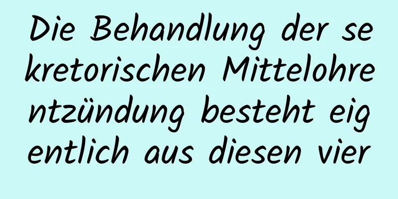 Die Behandlung der sekretorischen Mittelohrentzündung besteht eigentlich aus diesen vier
