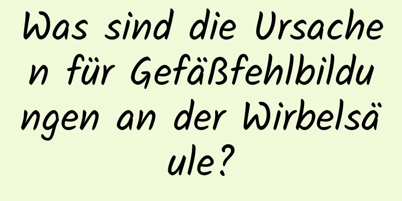 Was sind die Ursachen für Gefäßfehlbildungen an der Wirbelsäule?
