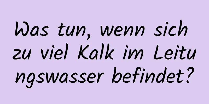 Was tun, wenn sich zu viel Kalk im Leitungswasser befindet?