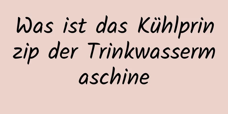 Was ist das Kühlprinzip der Trinkwassermaschine