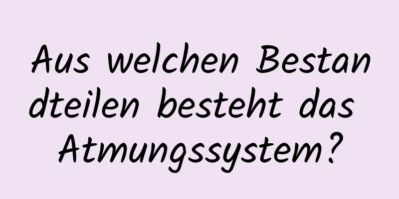 Aus welchen Bestandteilen besteht das Atmungssystem?