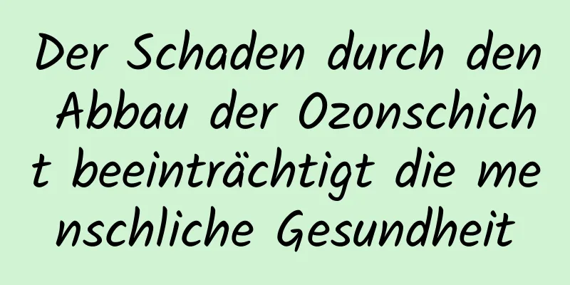 Der Schaden durch den Abbau der Ozonschicht beeinträchtigt die menschliche Gesundheit