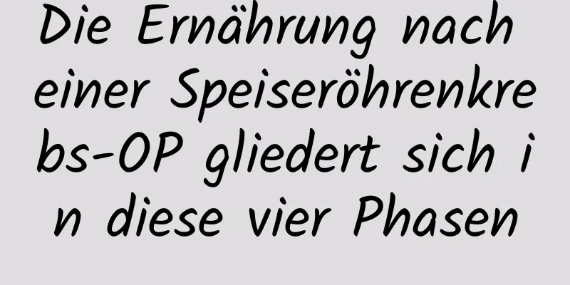 Die Ernährung nach einer Speiseröhrenkrebs-OP gliedert sich in diese vier Phasen