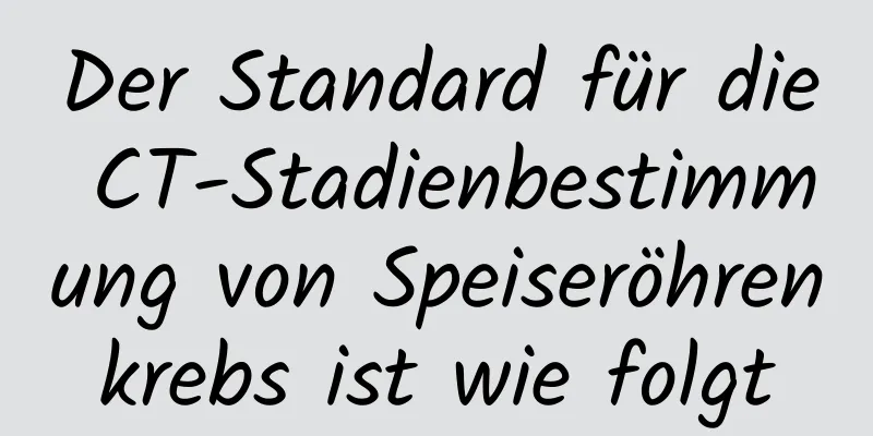 Der Standard für die CT-Stadienbestimmung von Speiseröhrenkrebs ist wie folgt