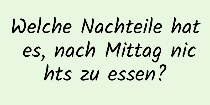 Welche Nachteile hat es, nach Mittag nichts zu essen?