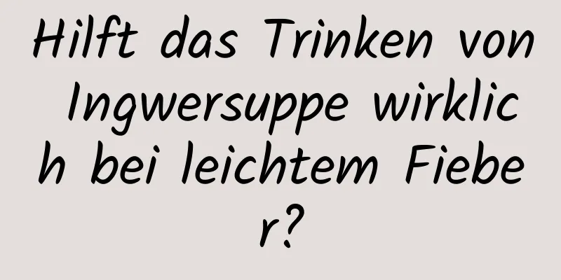 Hilft das Trinken von Ingwersuppe wirklich bei leichtem Fieber?