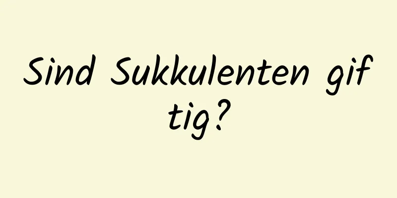 Sind Sukkulenten giftig?