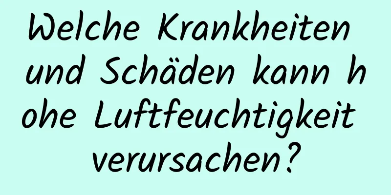 Welche Krankheiten und Schäden kann hohe Luftfeuchtigkeit verursachen?