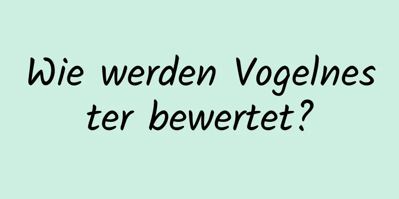 Wie werden Vogelnester bewertet?
