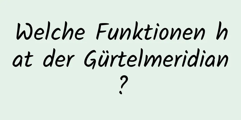 Welche Funktionen hat der Gürtelmeridian?