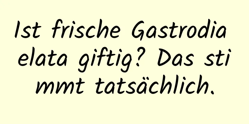 Ist frische Gastrodia elata giftig? Das stimmt tatsächlich.