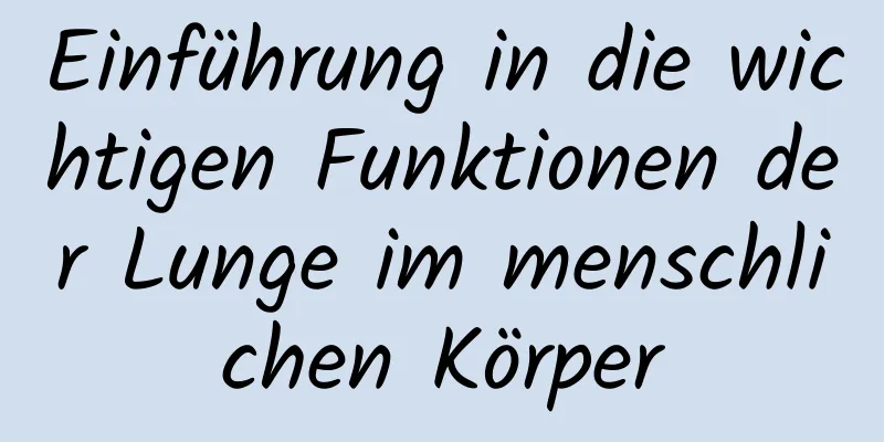 Einführung in die wichtigen Funktionen der Lunge im menschlichen Körper
