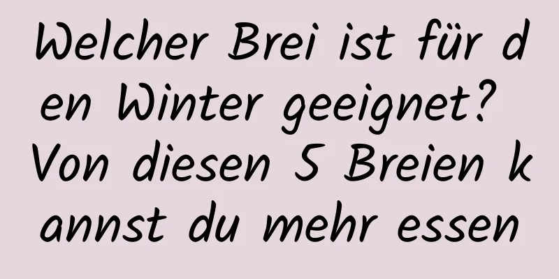 Welcher Brei ist für den Winter geeignet? Von diesen 5 Breien kannst du mehr essen