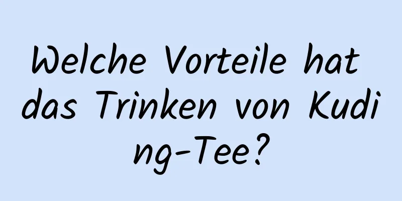 Welche Vorteile hat das Trinken von Kuding-Tee?