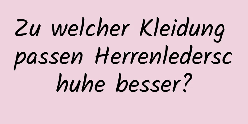 Zu welcher Kleidung passen Herrenlederschuhe besser?