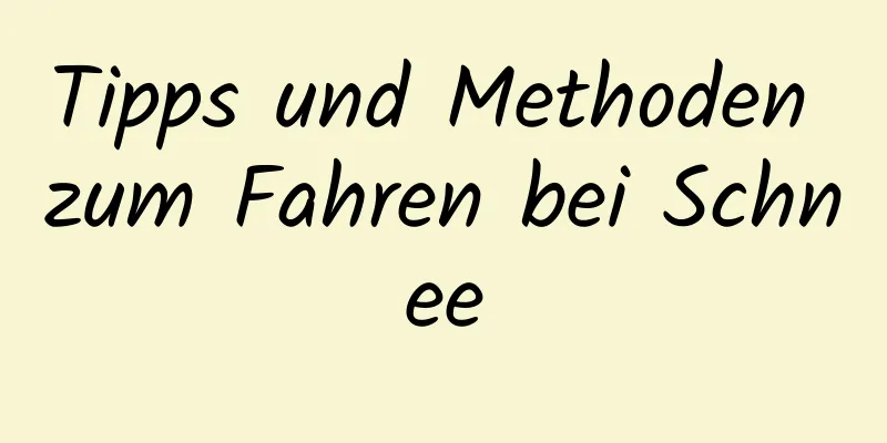 Tipps und Methoden zum Fahren bei Schnee