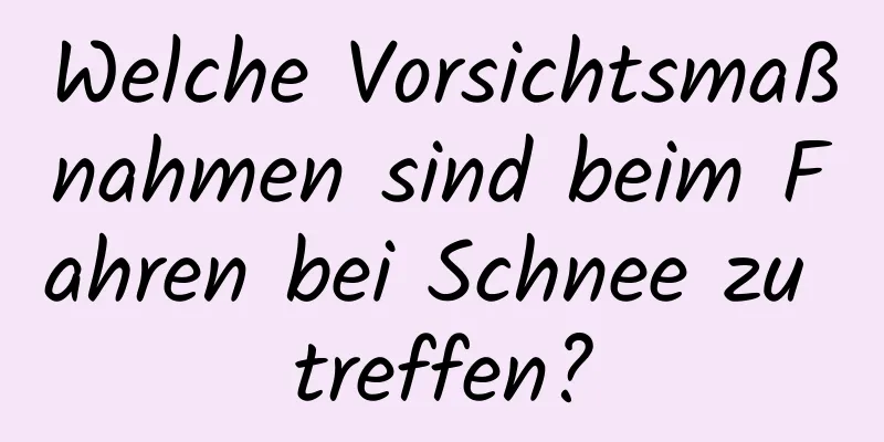 Welche Vorsichtsmaßnahmen sind beim Fahren bei Schnee zu treffen?