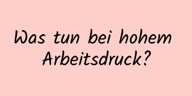 Was tun bei hohem Arbeitsdruck?