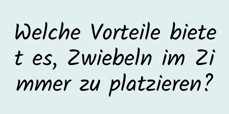 Welche Vorteile bietet es, Zwiebeln im Zimmer zu platzieren?