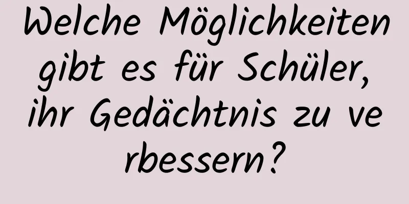 Welche Möglichkeiten gibt es für Schüler, ihr Gedächtnis zu verbessern?