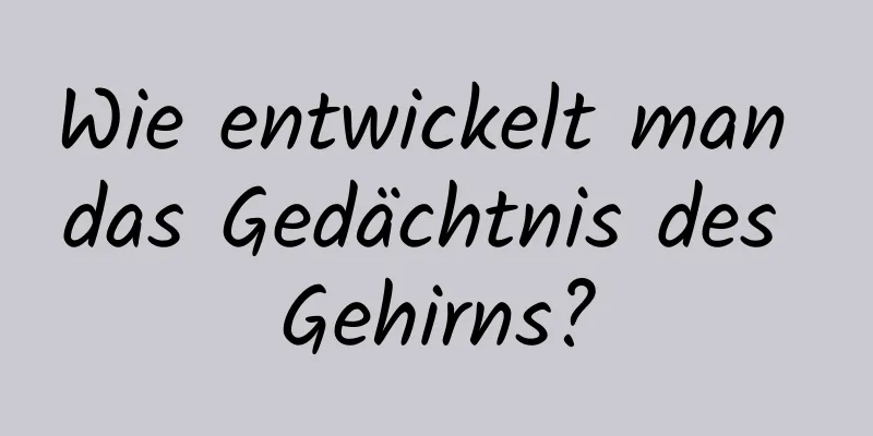 Wie entwickelt man das Gedächtnis des Gehirns?