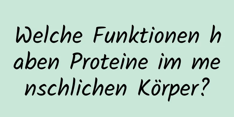 Welche Funktionen haben Proteine ​​im menschlichen Körper?