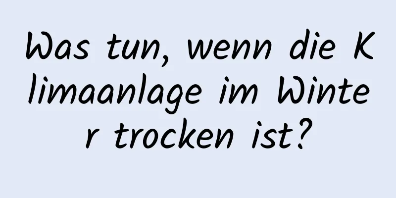 Was tun, wenn die Klimaanlage im Winter trocken ist?