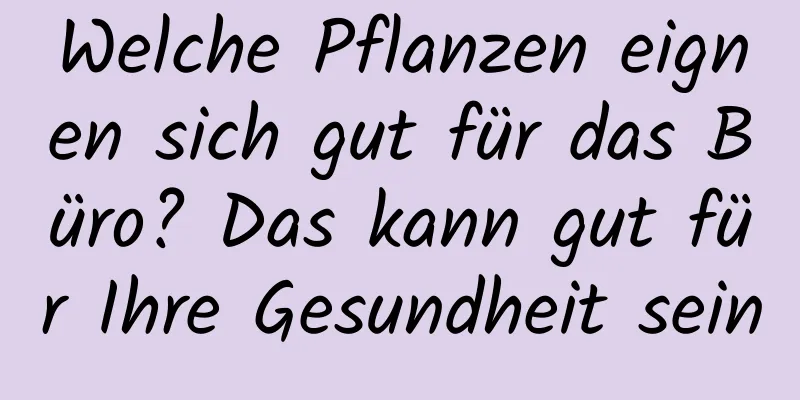 Welche Pflanzen eignen sich gut für das Büro? Das kann gut für Ihre Gesundheit sein