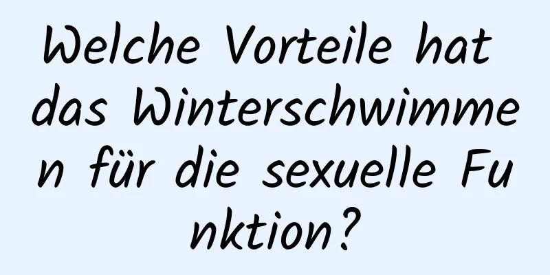 Welche Vorteile hat das Winterschwimmen für die sexuelle Funktion?