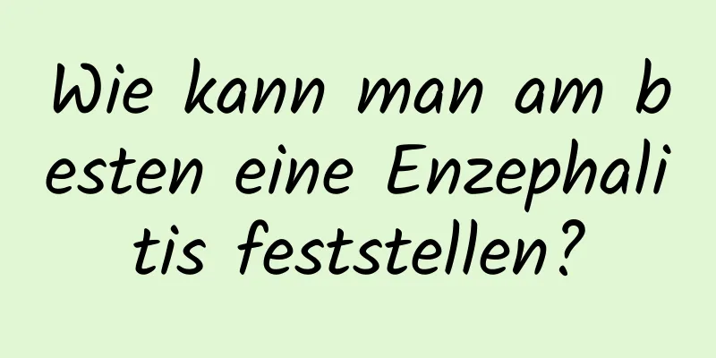 Wie kann man am besten eine Enzephalitis feststellen?