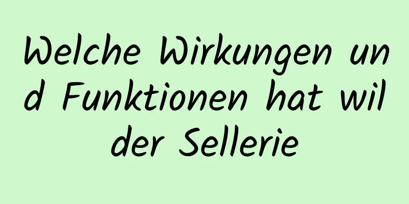 Welche Wirkungen und Funktionen hat wilder Sellerie