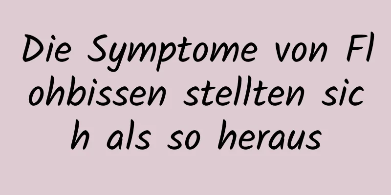 Die Symptome von Flohbissen stellten sich als so heraus